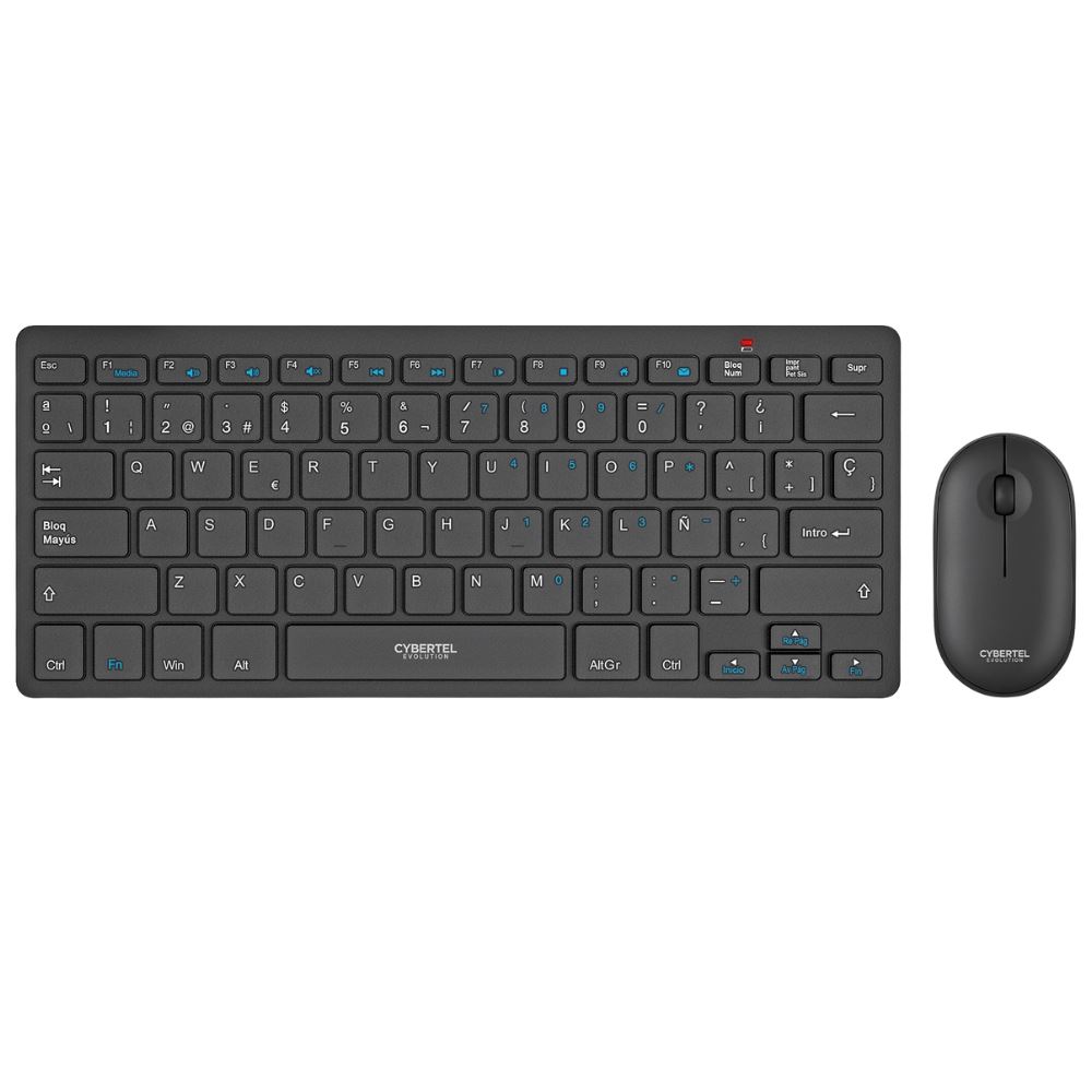 Kit Inalámbrico Teclado y Mouse Cybertel Evolution CYB WT801 Negro